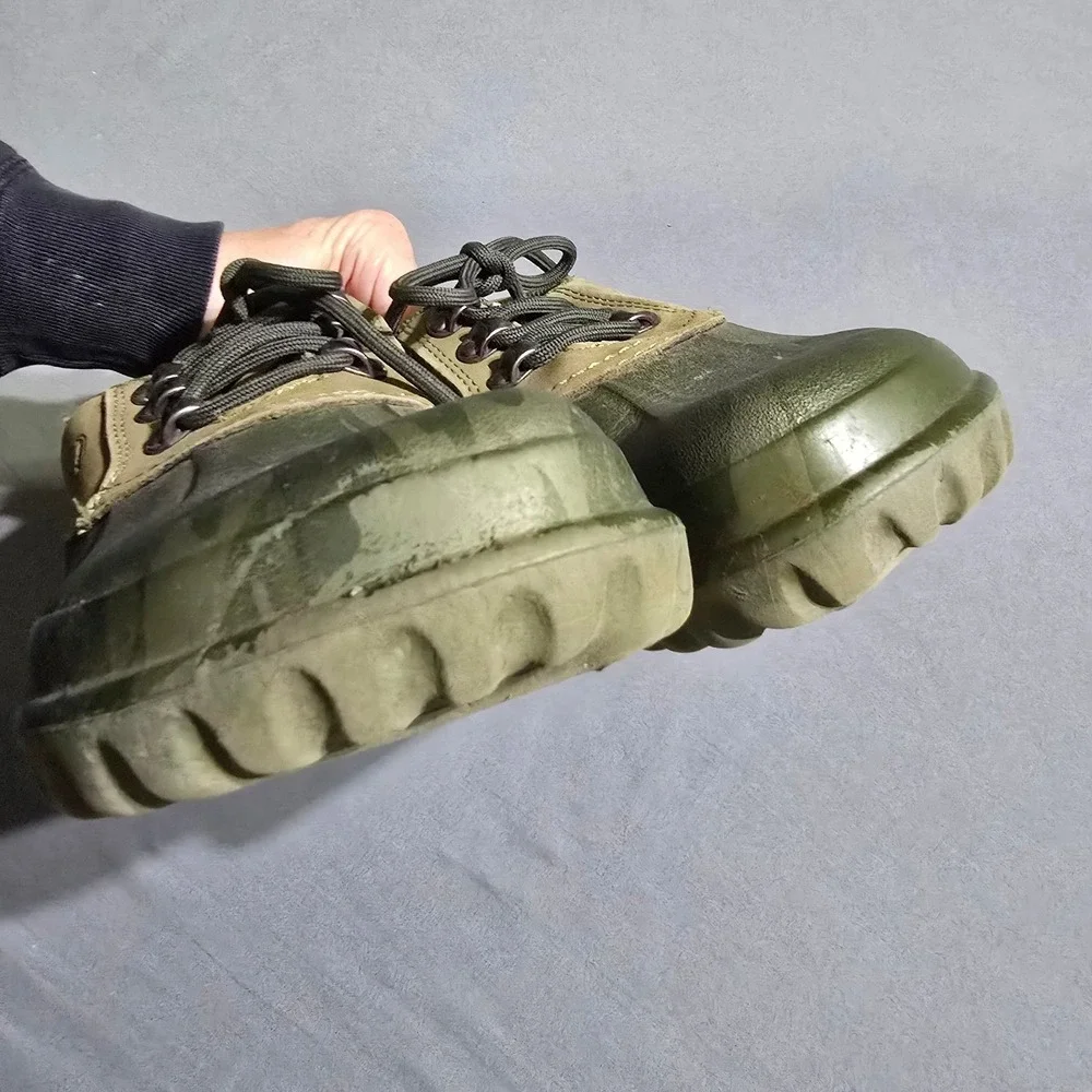 Crocs Georgie Lace Up Shoes Mens 7 Green Tan Camo All Terrain Rugged Chunky Sole